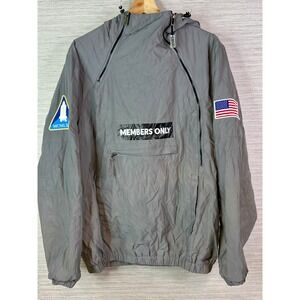 Members Only Sport Mens NASA Anorak Windbreaker Jacket Grey Space Shuttle M